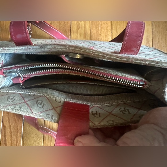 Dooney & Bourke Shoulder Bag Purse Monogram Canvas  W/Leather Trim Handbag - Picture 8 of 11